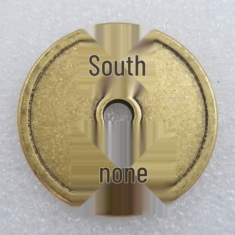 Thickened Brass Coin Charm with Auspicious Words, Square Hole, 4.3cm Diameter.