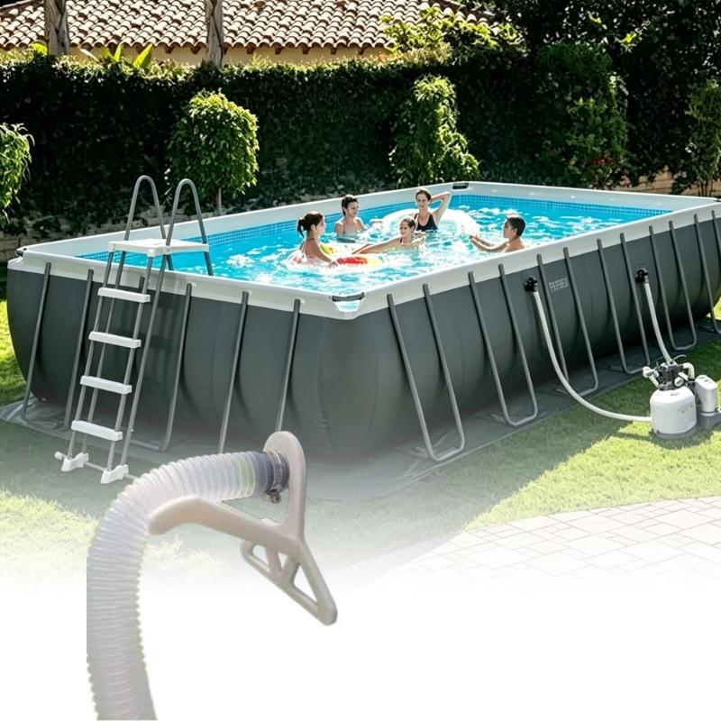 Above Ground Pool Hose Guide Hook, Side Mount Support Frame for Hose Routing and Side Area Placement During Use