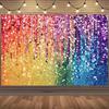 The 1-piece Photo Background Cloth Pattern Features Rainbow-colored Sequins, Creating a Dreamy Effect for a Birthday Party