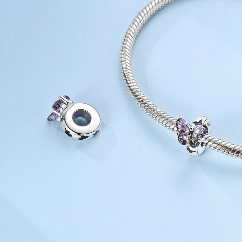 Copper Buckle Copper Charm Blue Star Moon Bead Butterfly Suitable For Original Bracelet Zircon Fine Diy Jewelry