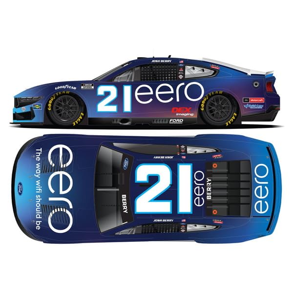 

Kyosho Lionel Racing NASCAR CUP Кубок масштаб eero 2025 Ford Mustang Джош Берри WBR 75-летие Готовая модель LR326322 (Серия NASCAR) 1/64 #21