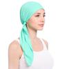 New Solid Color Curved Pleated Beanie with Drawstring - Pure Cotton Pull-On Hat Available.