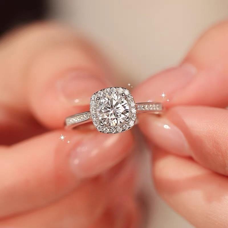 Copper Zircon Adjustable Engagement Rings For Women Wedding Elegant Jewelry Ladies Accessories Gifts R390
