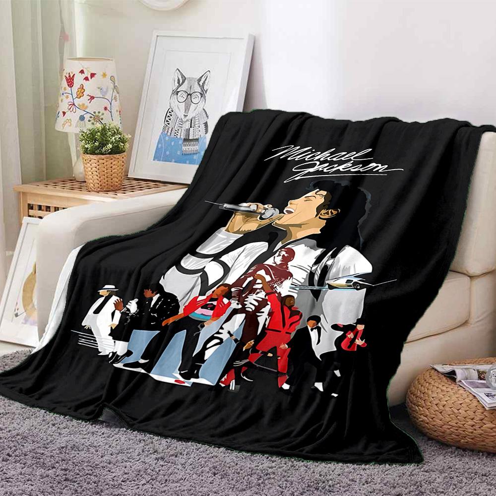 1 ks přikrývka Michael Jackson Lehká flanelová přehozová deka na pohovku, postel, cestování, kempování, obývací pokoj, kancelář, gauč
