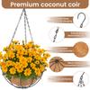 4Pcs 10 Inch Hanging Flower Basket Outdoor Coco Liner Round Hanging Flower Pot with Chain and Hook Metal Plant Basket for Garden
