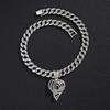 Full Diamond Hollow Love Alloy Pendant Hip Hop Personality Design Sense Men'S Necklace