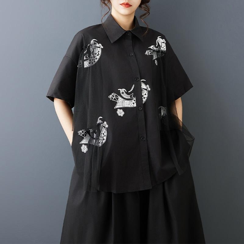

short sleeve oversized cotton vintage shirts & blouses for blouse Casual loose summer tops women button up shirt
