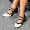 Source Spring and Autumn Fashion High Heel Double Breasted Large Size Color Matching Light Mouth  Single Shoes