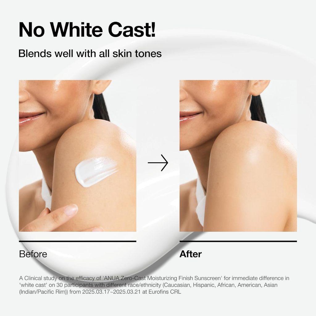 Anua Zero Cast Moisturizing Finish Sunscreen 50ml SPF50+ PA++++