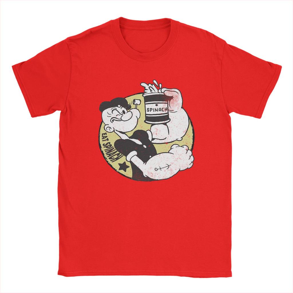 Popeyed Vintage Icon T Shirt for Unisex Pure Cotton Fun TShirts Round Neck Tees Short Sleeve Tops Plus Size