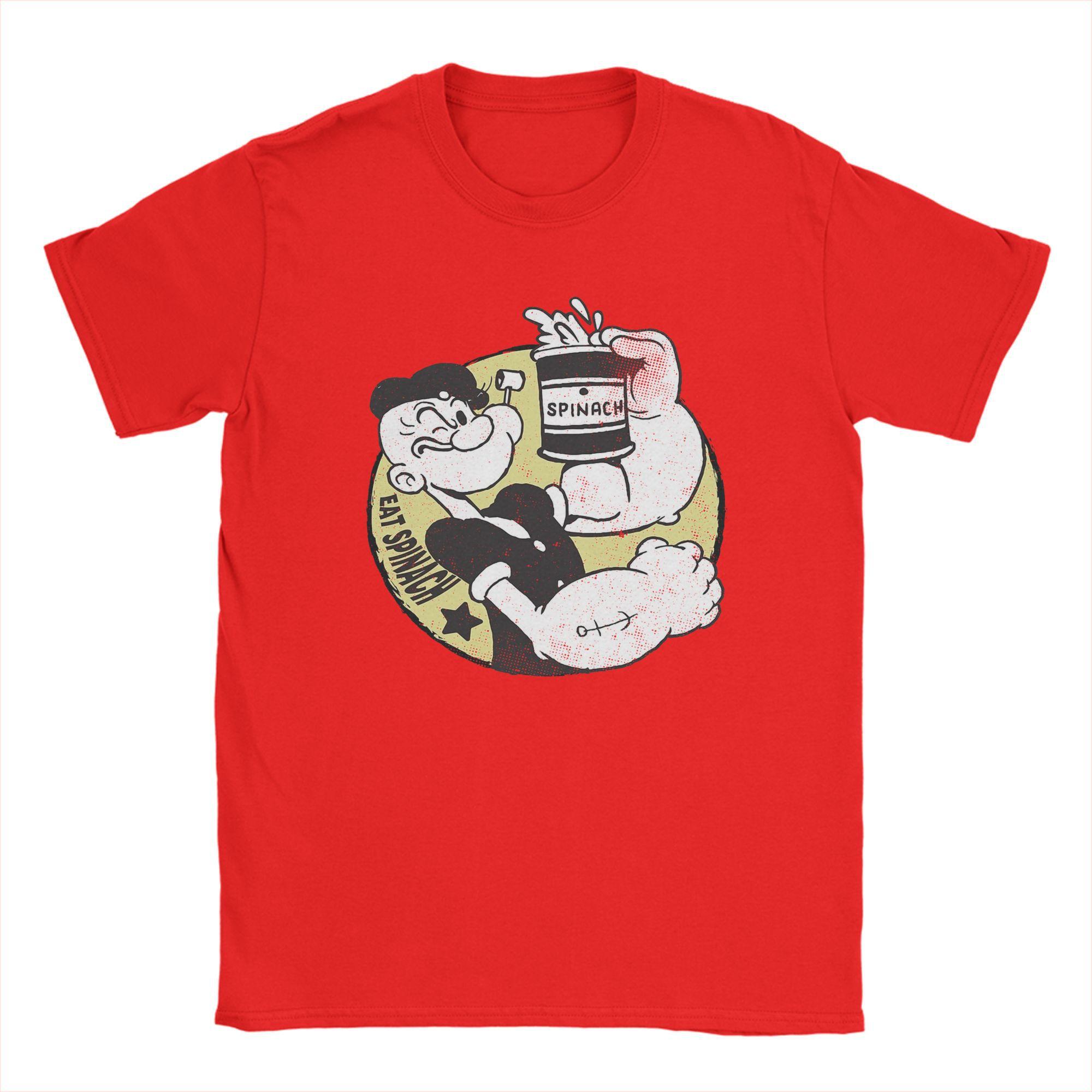 

Popeyed Vintage Icon T Shirt for Unisex Pure Cotton Fun TShirts Round Neck Tees Short Sleeve Tops Plus Size S