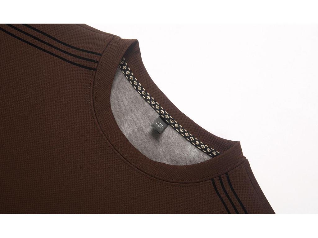 Men's Fleece-Lined Casual Round Neck Hoodie - Thick Warm Long Sleeve for Winter 2025