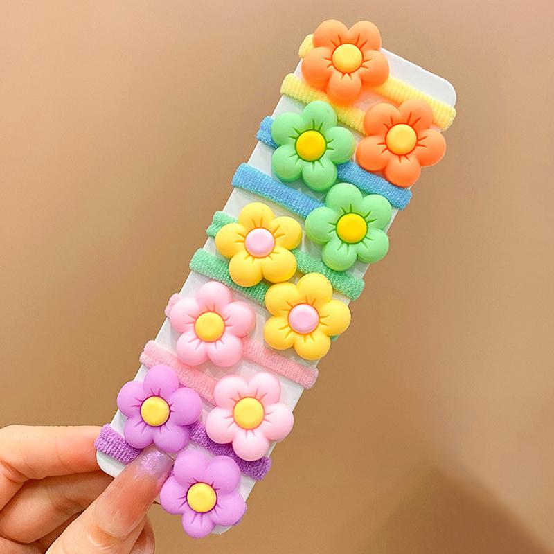 10Pcs Girls Cute Cartoon Rubber Bands High Elastic Hair Bands Children Headwear Hair Accessories Kids Headband Ornaments