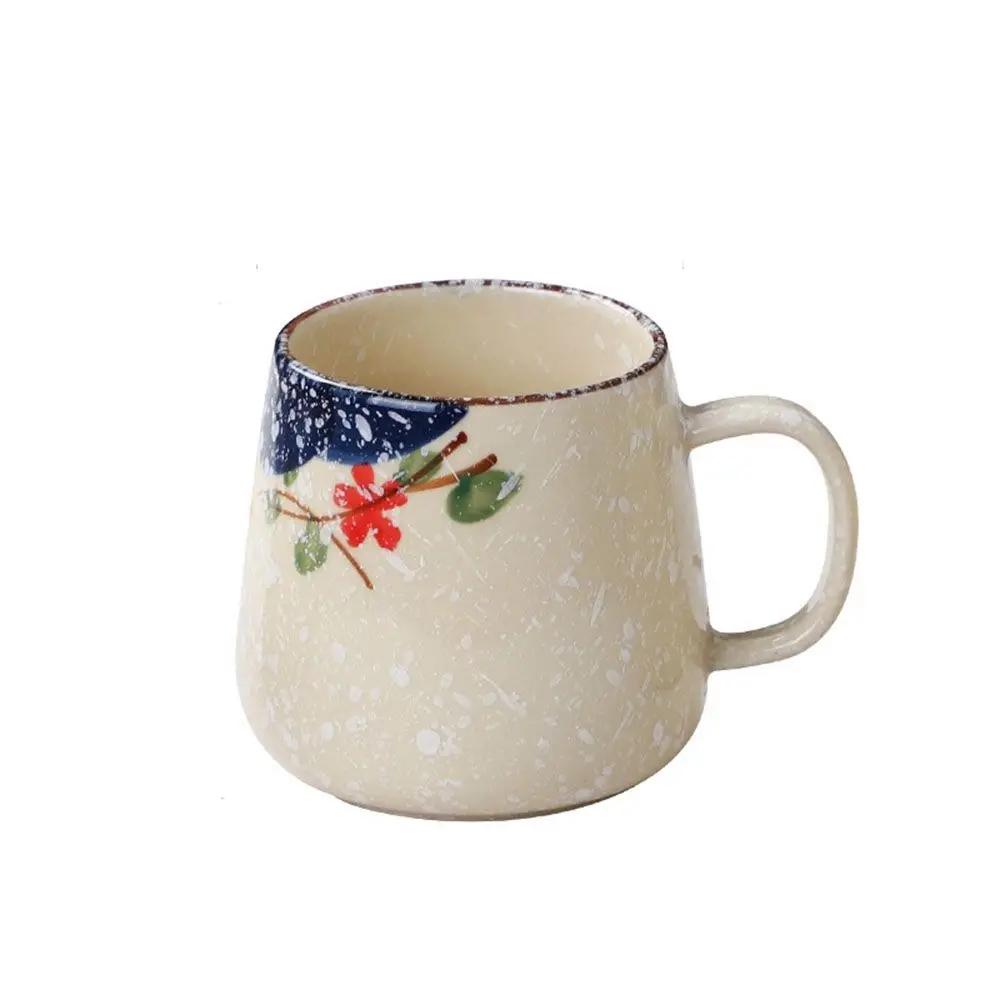Retro Nordic Ceramic Cup Creative Underglaze Color Home Large Capacity Mug Office Coffee Cup Milk Cup Handmade Decorative Crafts