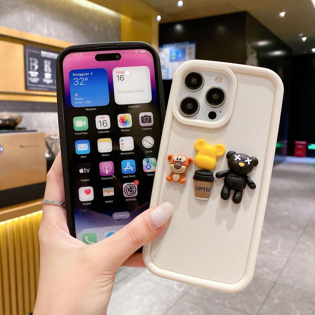 VIVOS17 3D Bear Mobile Phone Case for S16/S15, X90/X80, Y52S/Y78+ Y3 - Trendy Women's Cute Soft Cover.