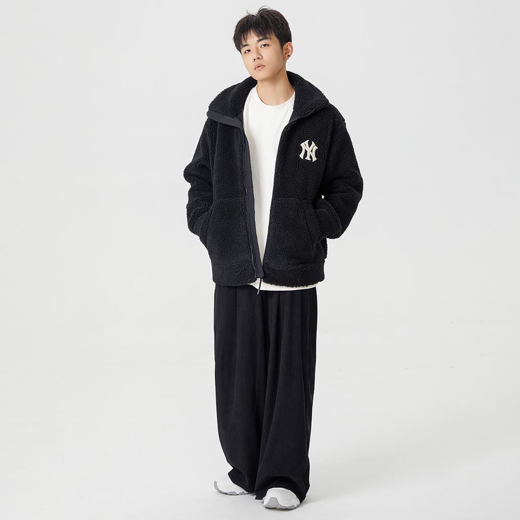 New MLB Velvet Jackets Unisex Black 3AFDB0326-50BKS