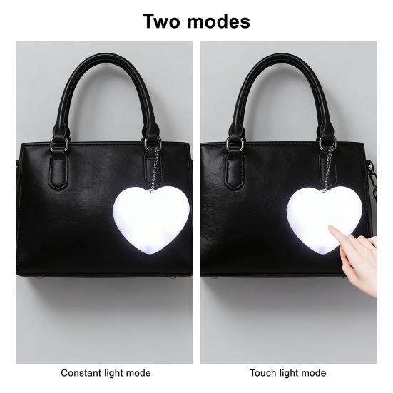 Rechargeable Handbag Light Heart-Shaped Night Portable Purse Lamp Light with Automatic Sensor for Women Girls Mothers