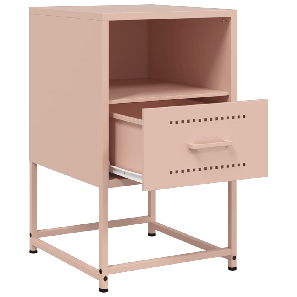Nightstands 2 Pcs Pink 36 X 39 X 60.5 Cm Steel