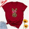 Leopard Bunny Girly Easter Shirt Easter Bunny Sweater Holiday Animal Print TShirt Leopard Print Lover Sweatshirt Unisex Clothes