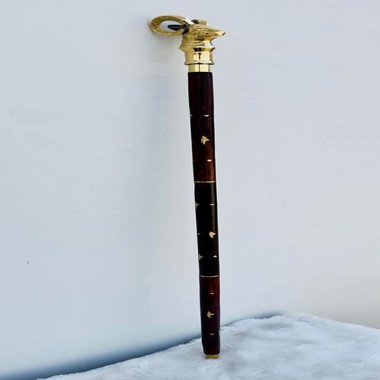91.44 Cm Brass Deer Head Walking Stick, Handmade Luxury Cane for Collectors, Unique Walking Stick for Men Women Gift