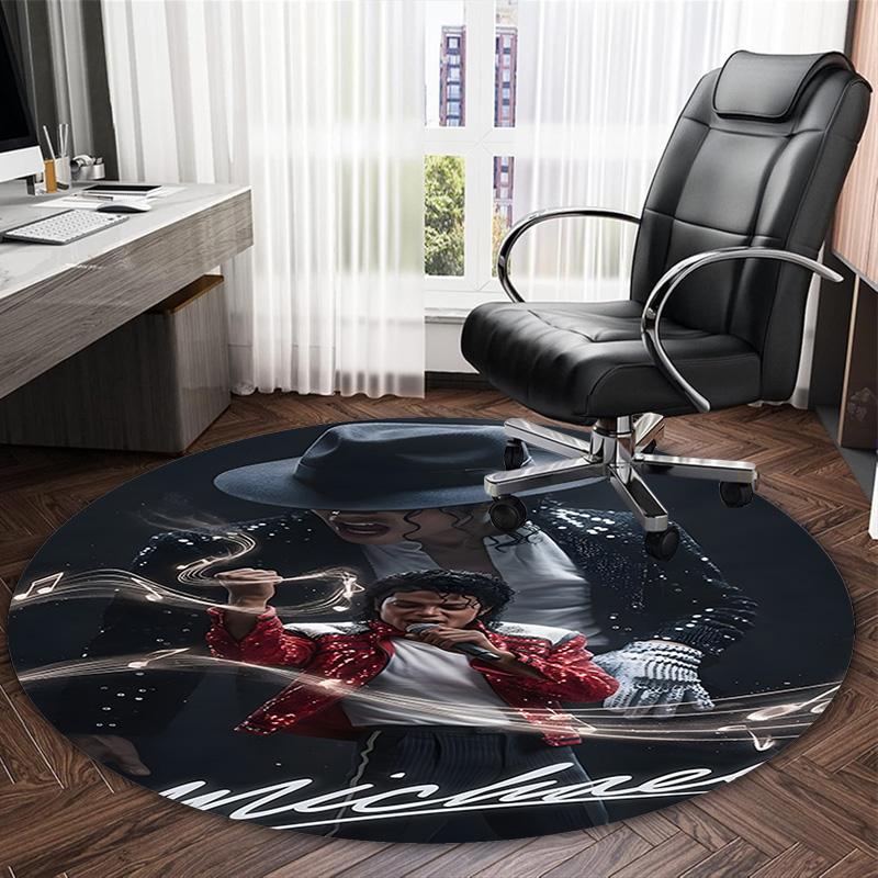 1pc Michael Jackson Carpet, Round Rug, Comfortable, Suitable for Entryways, Living Rooms, Office, And Bedrooms, Christmas Decoration