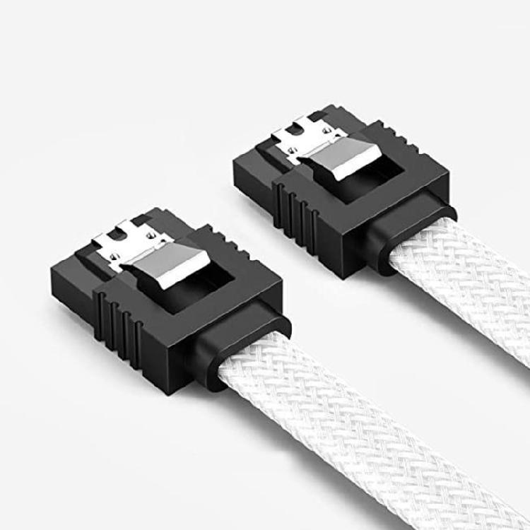 Nylons Braideds SATAIII Cable 50cm Color Matcheds Secure Lock Clip Low Profile Connectors For PC Components