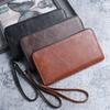 Men's Vintage Leather Wallet with Zipper: Slim, Multifunctional, Multi-Card Slot, Phone Holder, Coin Purse