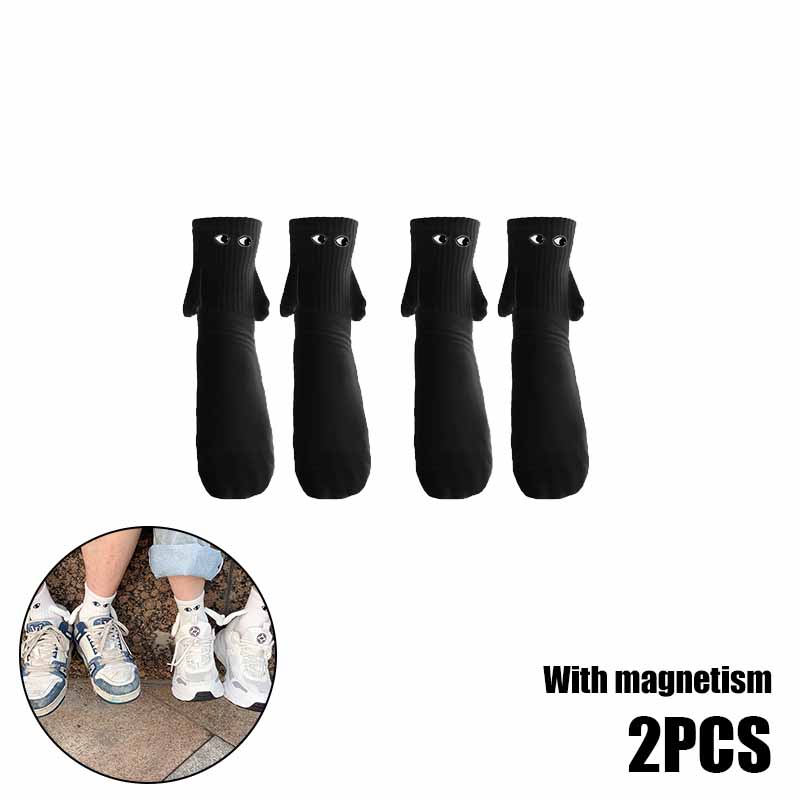 10 Paare Club Promi Ins Mode Lustig Kreativ Magnetische Anziehung Hände Schwarz Weiß Cartoon Augen Paare Socken Socken