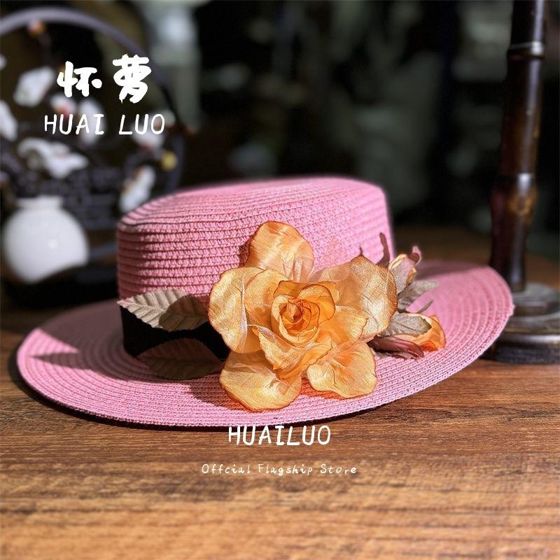 New hand-woven flower vacation beach summer hat sun hat seaside sun protection sun hat