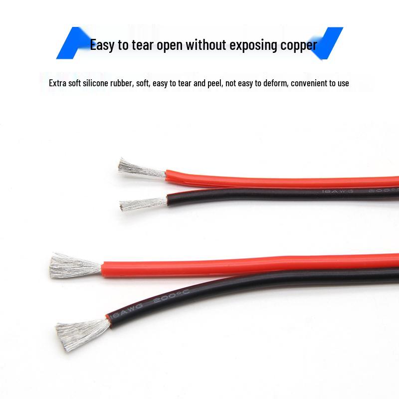 Super Soft Silicone Stranded Wire: 30AWG-8AWG High Temp Resistant, Red/Black, Electrical Ribbon Cable