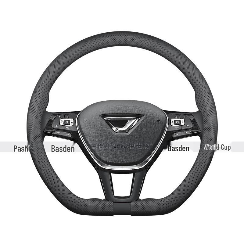 Genuine Leather Ultra-thin Anti-slip Steering Wheel Cover for New Jetta VS5/VA3/VS7/VA7/VS8
