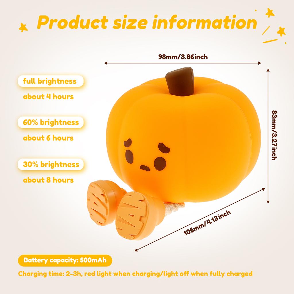 Pumpkin Night Lights Silicone Pumpkin Night Light Non Slip Night Light Multi Functional Night Light Mobile Phone Stand