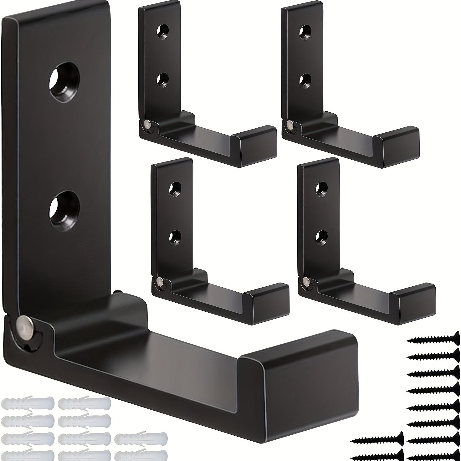 

5 шт. настенных складных алюминиевых крючков для одежды - необработанная металлическая отделка, идеально подходят для подвешивания пальто, полотенец, шляп, сумок и фитнес-оборудования 5pcs чёрный