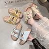 Fashion and Comfortable Hot Air Platform Slippers Women's 2025 Summer New Outer Wear Boken Shoes Heightened Non-slip One-word Slippers