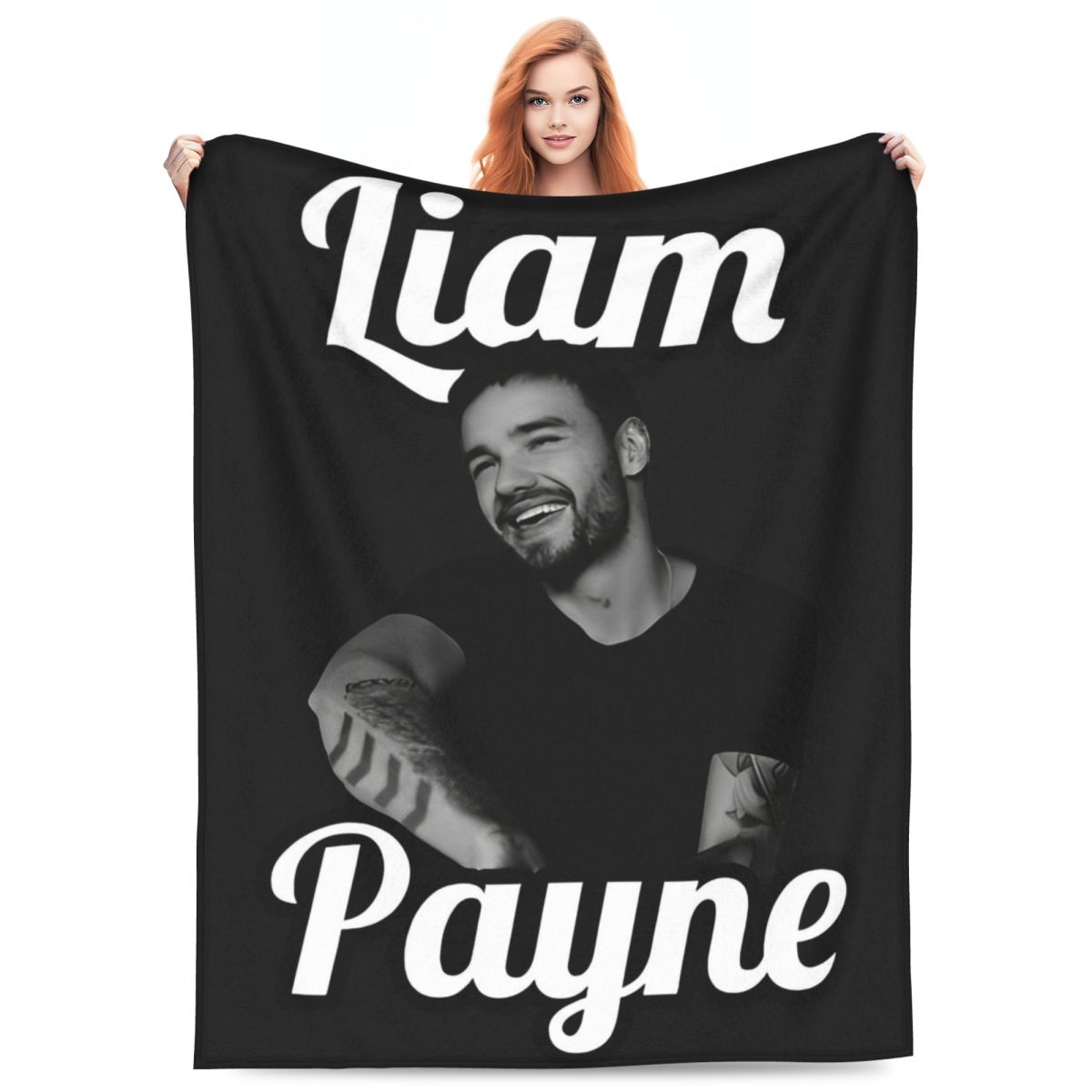 Jessica Chen Unisex Coral Liam Payne Blankets Fleece Plush Textile Decor Multifunction Super Soft Throw Blankets For Bedding Office Rug Piece