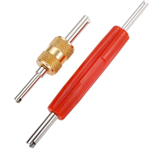 

Ключ для вентиля, съемник золотника, инструмент для ремонта шин, 2 комплекта, отвертка, R134, R12, инструмент для снятия и ремонта автомобильного кондиционера