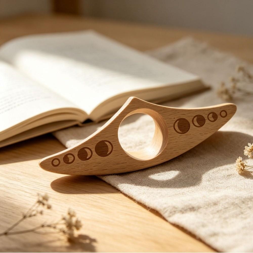 Fast Reading Aid Wooden Cat Bookmark One Hand Operation Reading Bookmark Rings  Book Use