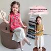 Toddler Girls' Chinese-Style Hanfu Set: Embroidered Sleeveless Top & Wide-Leg Pants (Summer 2026)