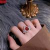 Elegant Red Pomegranate Water Drop Jewelry Set: Necklace, Earrings & Ring for Women