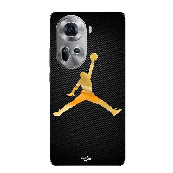 Coque Pour Oppo Reno 11 5g Jordan logo 23 nike basketball couleur dorée Maniacase