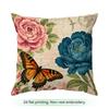 1 Vintage Stamp Butterfly Floral Cushions Pillowcase Polyester Cushion Cover Throw Pillow Pillowcover Home Car Sofa Decor