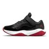 Jordan 11 CMFT Low Bred (PS) Tênis Infantil Preto Branco-Vermelho Ginásio CZ0905-005
