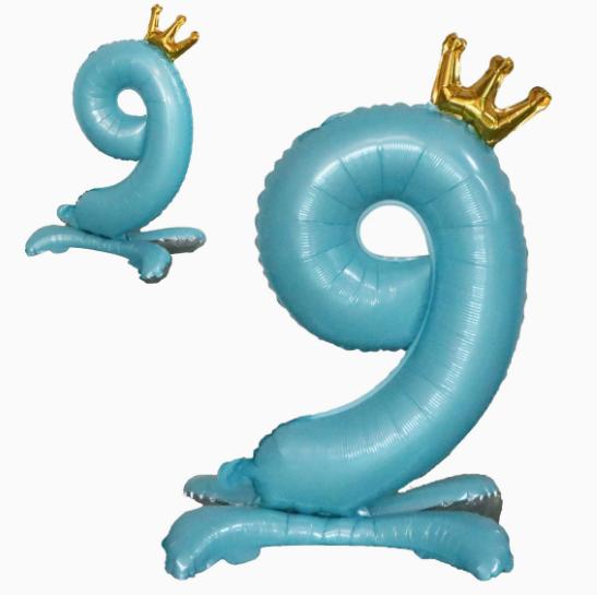Blue Standing Number Foil for Birthday Party Decoration, Large Aluminum Mylar