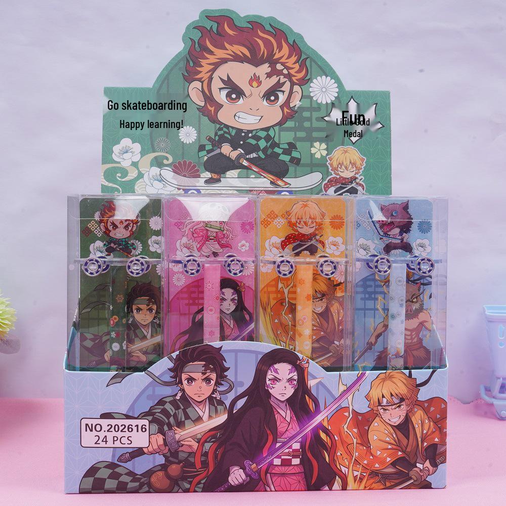 Demon Slayer Skateboard Cartoon Ballpoint Pen - Cute Student-Friendly Press-Type Pen 0.5mm