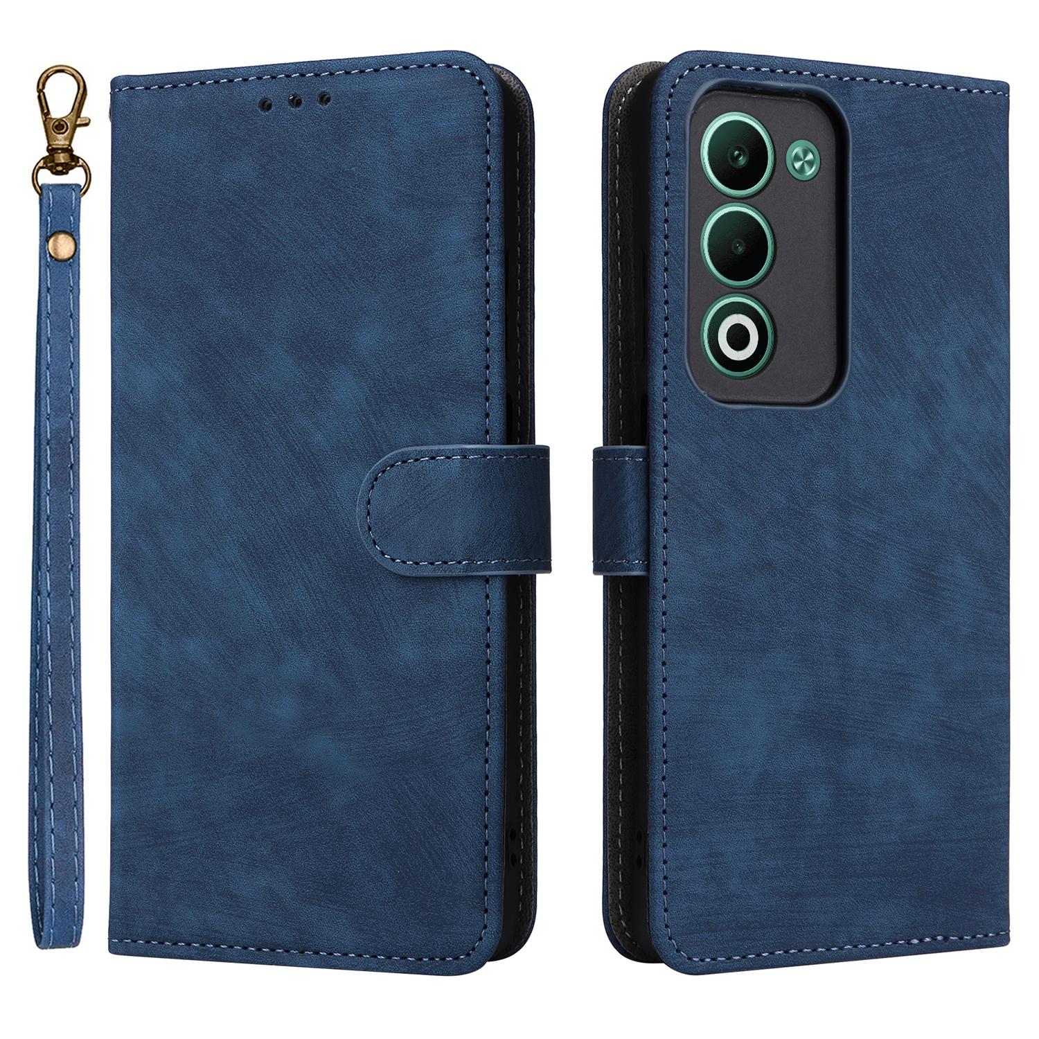 

Для Oppo A5 5G/4G/A5m Чехол Кошелек Блокировка RFID PU Кожа Чехол для телефона Подставка с ремешком Blue