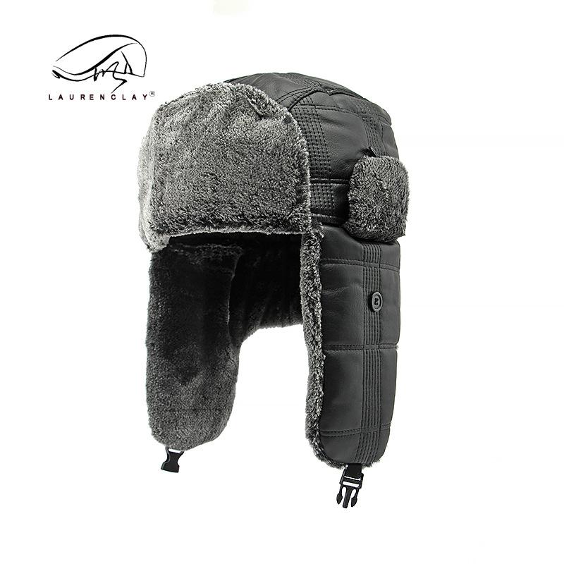 Cappello da uomo autunno e inverno in pile con protezione per le orecchie, caldo, da donna in pelle PU, antivento e antineve, per ciclismo