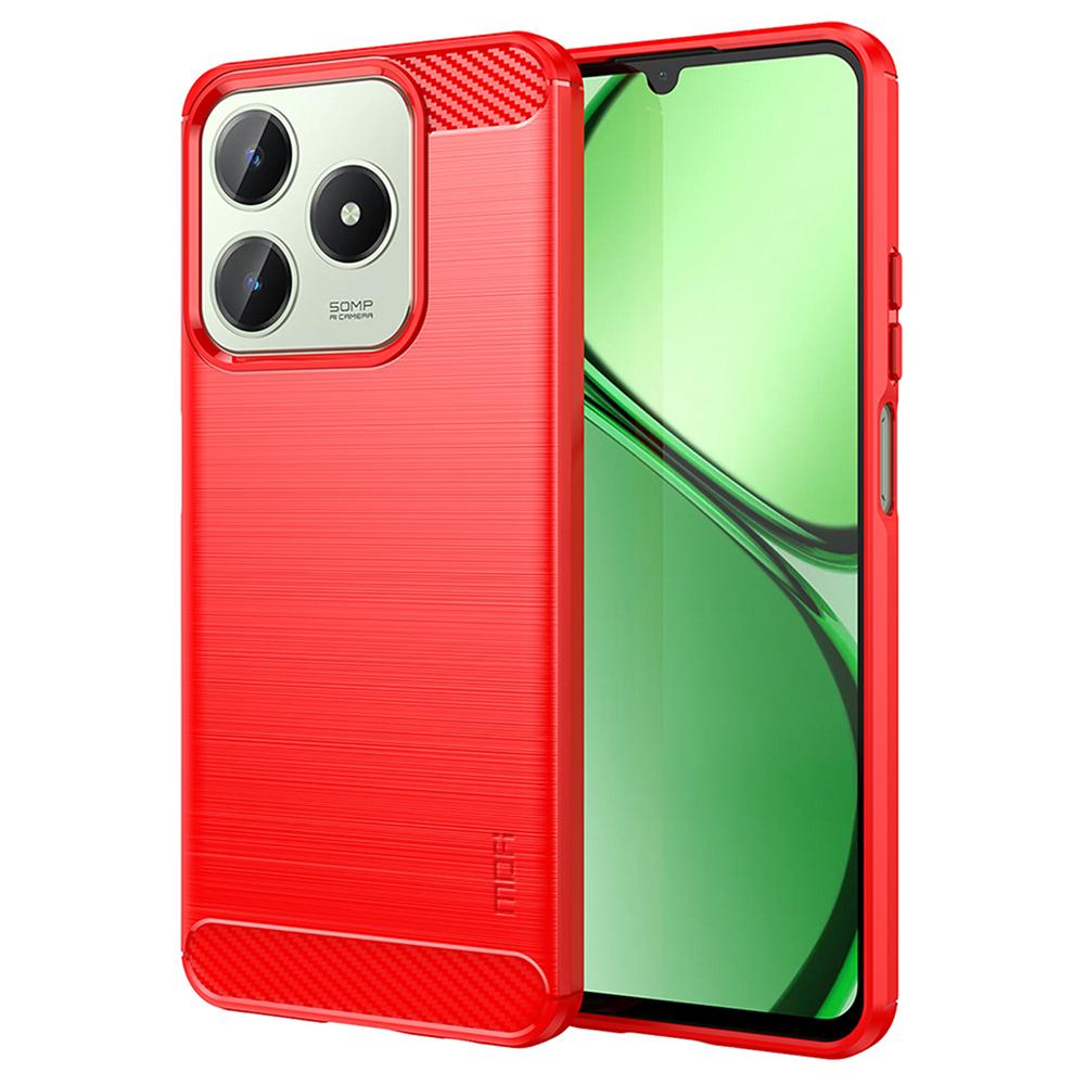 

MOFI JK TPU Series-1 For Realme Note 60x 4G/C63 4G/C61 4G Case TPU Phone Cover Carbon Fiber Texture Red