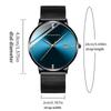 Men Rhinestone Watch Fashionable Luxury Business Style 40mm Simple Dial Stainless Steel Mesh Belt Japanese Quartz Movement Watch