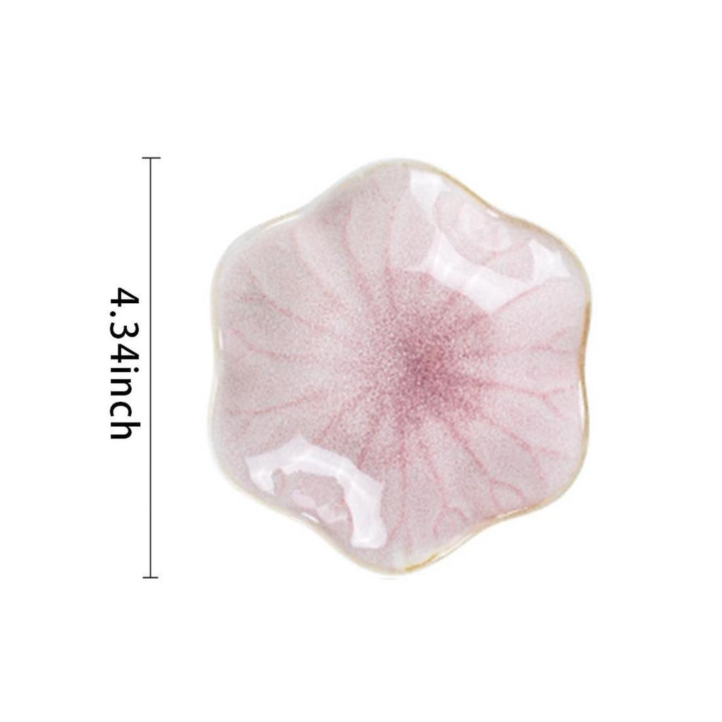 Nordic Ceramic Lotus Flower Jewelry & Snack Tray - Blue/Pink Storage Dish