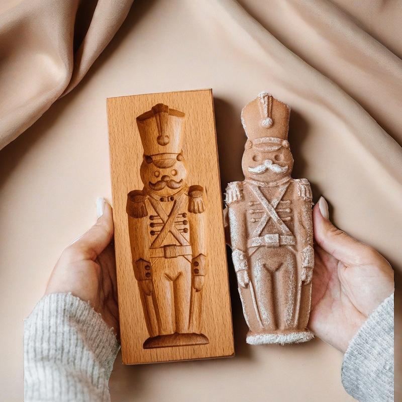 Easter Christmas 3D Wooden Cookie Mold Gingerbread Mould Carved Decoration Stamp Embossing Craft Decorating Baking Tools M531 1